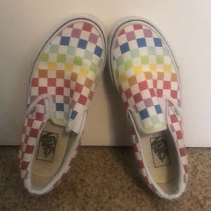 Rainbow Checkered Vans